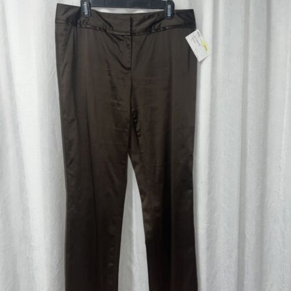 Etcetera Women's Pants Brown Satin Size 10